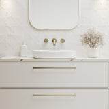 A lifestyle image of Timberline's Lorenzo Basin 500mm White Matt