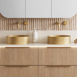 A lifestyle image of Timberline's Luxe Basin 360mm Brushed Gold