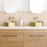 A lifestyle image of Timberline's Luxe Basin 360mm Brushed Gold
