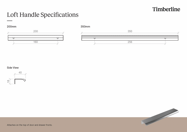 Loft 350mm Brushed Bronze Handle
