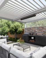 Lotus 2400W Wall Mounted Outdoor Heater with Remote & Wi-Fi 1540x150x215mm