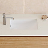 A lifestyle image of Timberline's Mini Rectangle Undermount Basin 430mm White Gloss