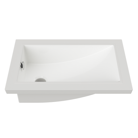 An image of Timberline's Mini Rectangle Undermount Basin 430mm White Gloss