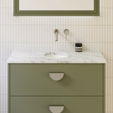 A lifestyle image of Timberline's Mini Round Undermount Basin 260mm White Gloss