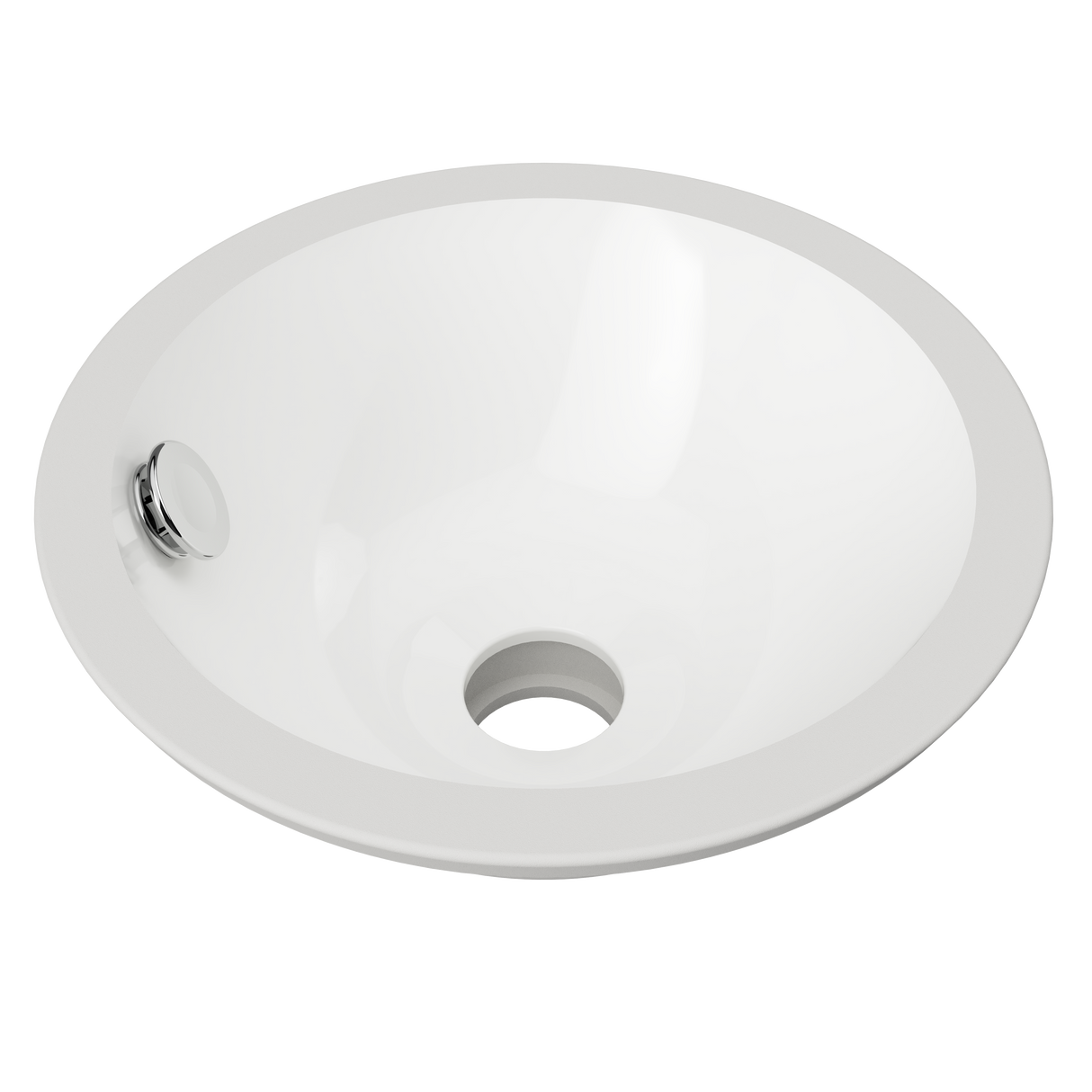 An image of Timberline's Mini Round Undermount Basin 260mm White Gloss