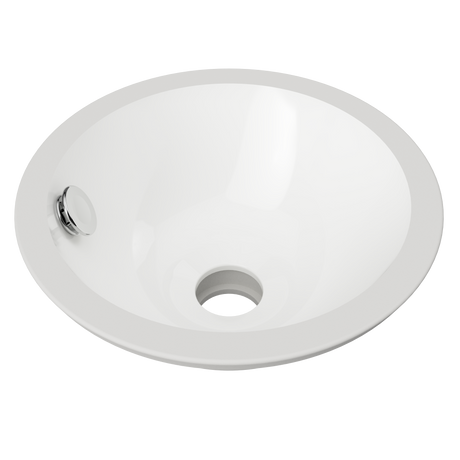 An image of Timberline's Mini Round Undermount Basin 260mm White Gloss
