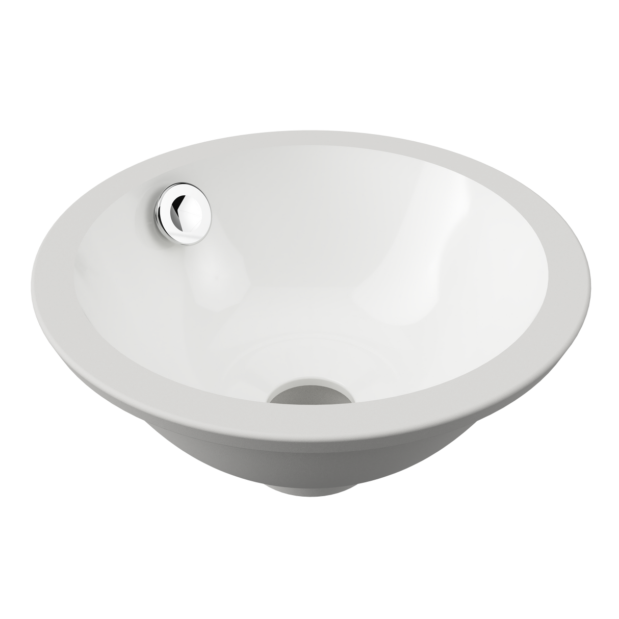 An image of Timberline's Mini Round Undermount Basin 260mm White Gloss