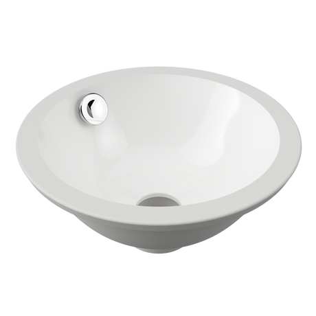 An image of Timberline's Mini Round Undermount Basin 260mm White Gloss