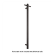 Thermorail Straight/Round 12Volt Vertical Bar 900x142x100mm 28Watts With Optional Hook - Matt Black