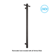 Thermorail Straight/Round 240Volt Vertical Bar 900x142x100mm 22Watt With Optional Hook - Matt Black