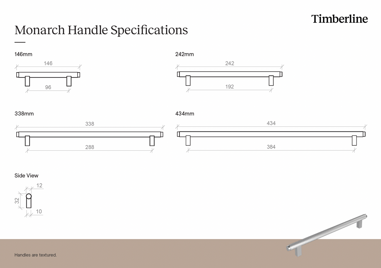 Monarch 435mm Black Handle