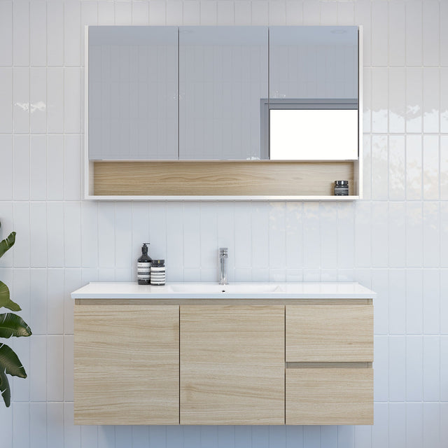Nevada Vanity 1200mm Centre Bowl Alpha Top Wall hung (NEV-V-1200-C-APH-W)