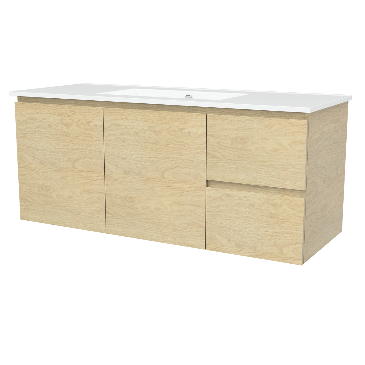 Nevada Vanity 1200mm Centre Bowl Alpha Top Wall hung (NEV-V-1200-C-APH-W)