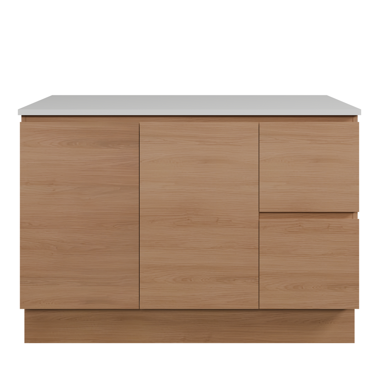 Nevada Vanity 1200mm Centre White Gloss Above Counter Basin SilkSurface Top Floor standing (NEV-V-1200-C-SSA-F)