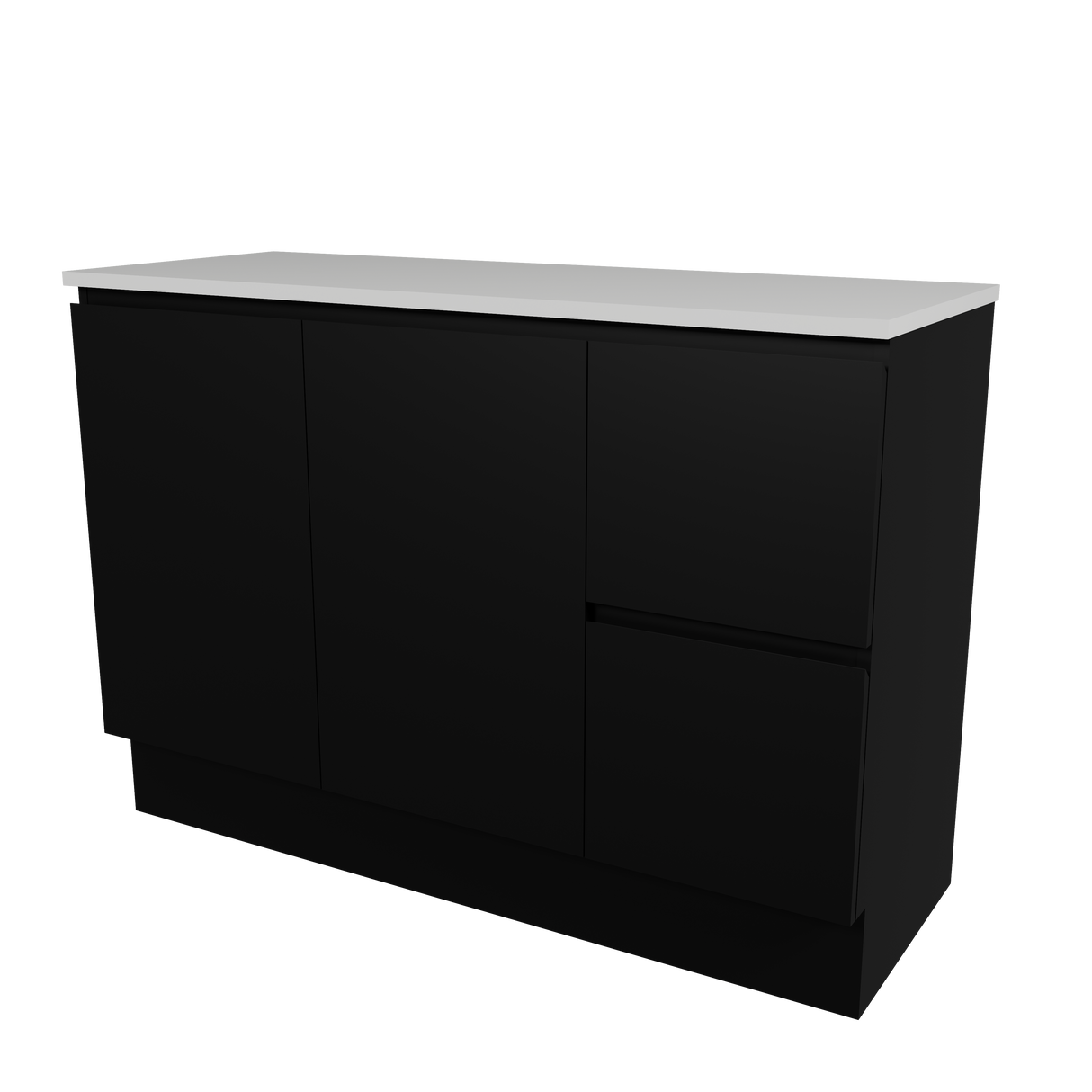 Nevada Vanity 1200mm Centre White Gloss Above Counter Basin SilkSurface Top Floor standing (NEV-V-1200-C-SSA-F)