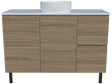 Nevada Vanity 1200mm Centre White Gloss Above Counter Basin SilkSurface Top On Legs (NEV-V-1200-C-SSA-L)