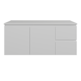 Nevada Vanity 1200mm Centre White Gloss Above Counter Basin SilkSurface Top Wall hung (NEV-V-1200-C-SSA-W)