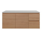 Nevada Vanity 1200mm Centre White Gloss Above Counter Basin SilkSurface Top Wall hung (NEV-V-1200-C-SSA-W)