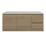 Nevada Vanity 1200mm Centre White Gloss Above Counter Basin SilkSurface Top Wall hung (NEV-V-1200-C-SSA-W)