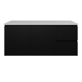 Nevada Vanity 1200mm Centre White Gloss Above Counter Basin SilkSurface Top Wall hung (NEV-V-1200-C-SSA-W)