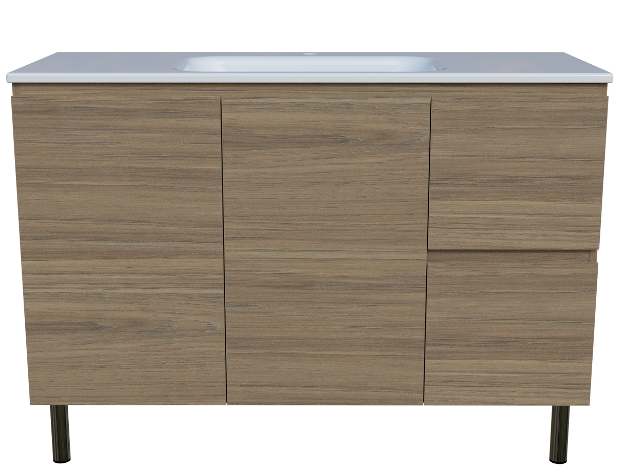 Nevada Vanity 1200mm Centre Bowl Stadium Top On Legs (NEV-V-1200-C-STD-L)