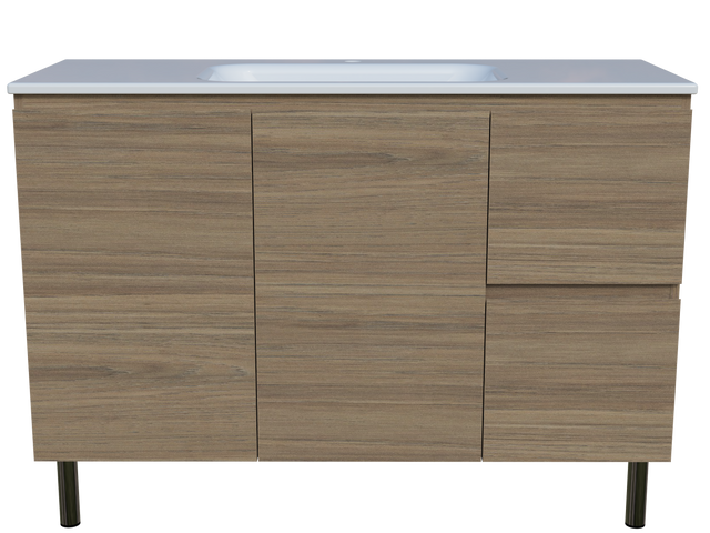 Nevada Vanity 1200mm Centre Bowl Stadium Top On Legs (NEV-V-1200-C-STD-L)
