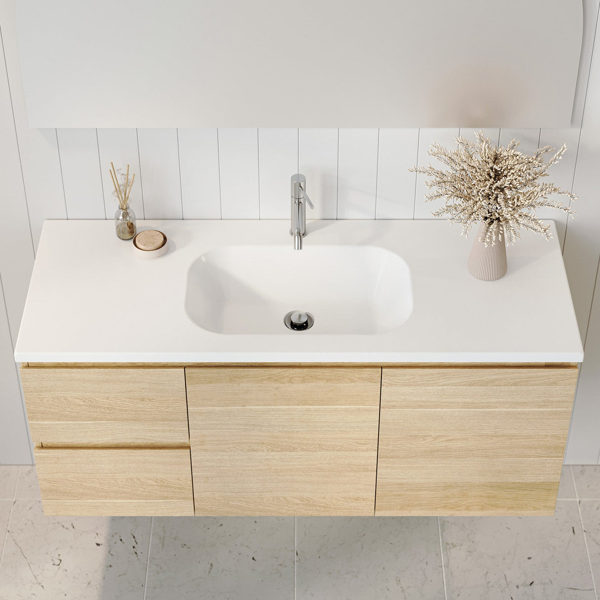 Nevada Vanity 1200mm Centre Bowl Stadium Top Wall hung (NEV-V-1200-C-STD-W)