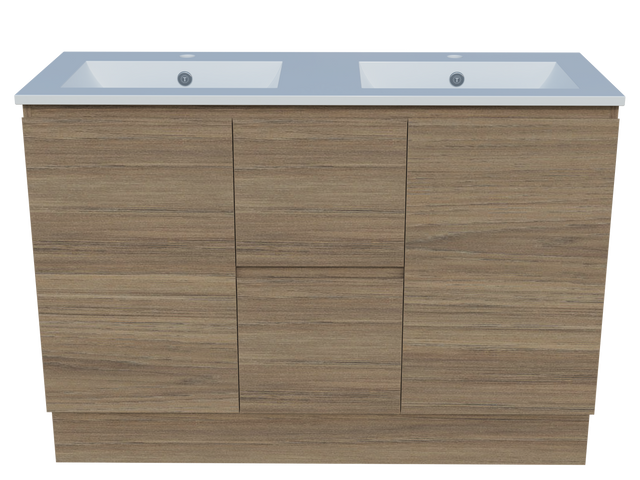 Nevada Vanity 1200mm Double Bowl Alpha Top Floor standing (NEV-V-1200-D-APH-F)