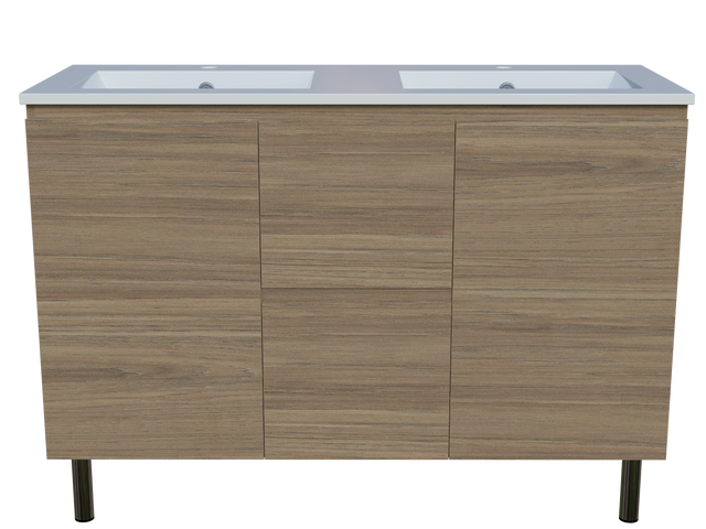 Nevada Vanity 1200mm Double Bowl Alpha Top On Legs (NEV-V-1200-D-APH-L)