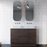 Nevada Vanity 1200mm Double White Gloss Above Counter Basins SilkSurface Top Floor standing (NEV-V-1200-D-SSA-F)