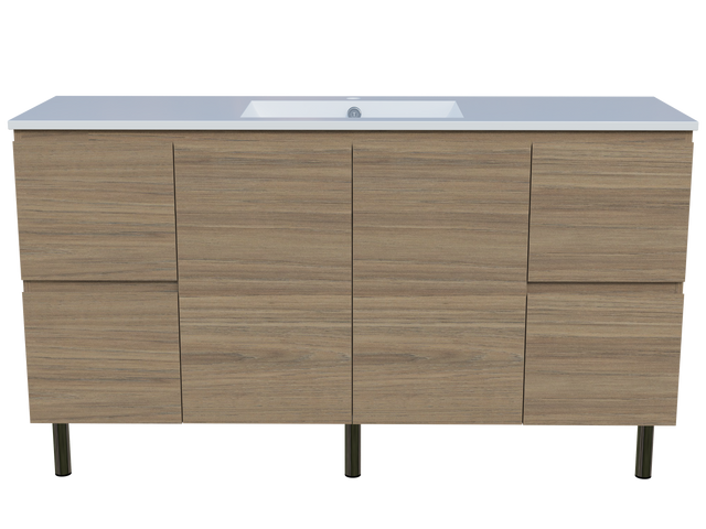 Nevada Vanity 1500mm Centre Bowl Alpha Top On Legs (NEV-V-1500-C-APH-L)
