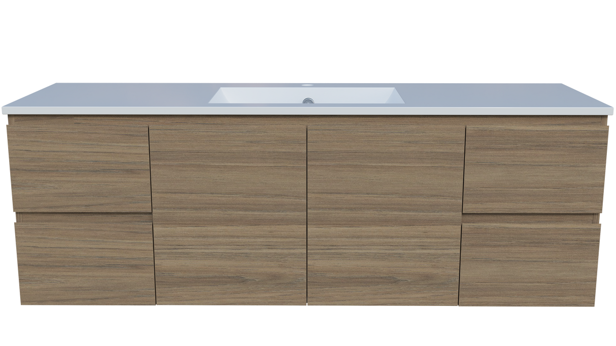 Nevada Vanity 1500mm Centre Bowl Alpha Top Wall hung (NEV-V-1500-C-APH-W)