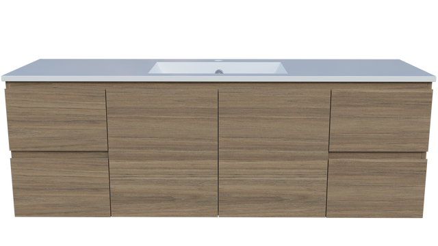 Nevada Vanity 1500mm Centre Bowl Alpha Top Wall hung (NEV-V-1500-C-APH-W)