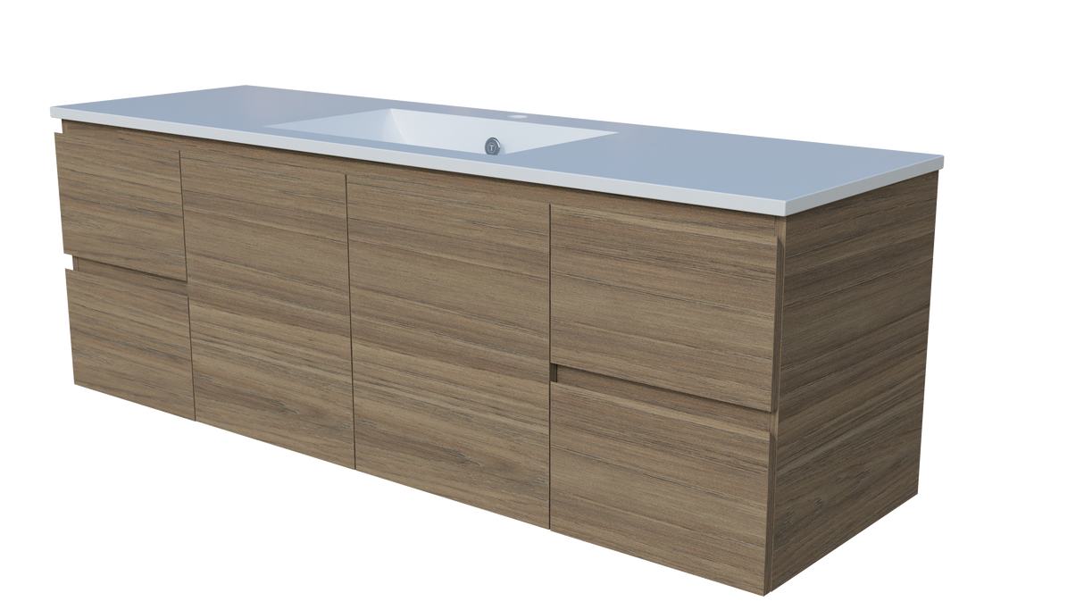 Nevada Vanity 1500mm Centre Bowl Alpha Top Wall hung (NEV-V-1500-C-APH-W)