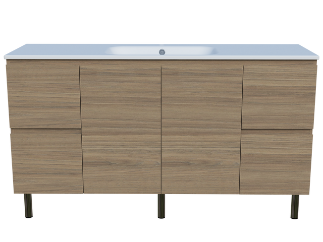Nevada Vanity 1500mm Centre Bowl Haven Top On Legs (NEV-V-1500-C-HVN-L)