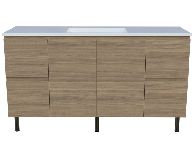 Nevada Vanity 1500mm Centre Bowl Regal Top On Legs (NEV-V-1500-C-REG-L)