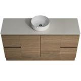 Nevada Vanity 1500mm Centre White Gloss Above Counter Basin SilkSurface Top Floor standing (NEV-V-1500-C-SSA-F)