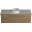 Nevada Vanity 1500mm Centre White Gloss Above Counter Basin SilkSurface Top Wall hung (NEV-V-1500-C-SSA-W)