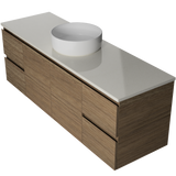 Nevada Vanity 1500mm Centre White Gloss Above Counter Basin SilkSurface Top Wall hung (NEV-V-1500-C-SSA-W)