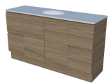 Nevada Vanity 1500mm Centre White Gloss Under Counter Basin SilkSurface Top Floor standing (NEV-V-1500-C-SSU-F)