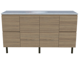 Nevada Vanity 1500mm Centre White Gloss Under Counter Basin SilkSurface Top On Legs (NEV-V-1500-C-SSU-L)