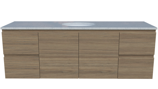 Nevada Vanity 1500mm Centre White Gloss Under Counter Basin SilkSurface Top Wall hung (NEV-V-1500-C-SSU-W)