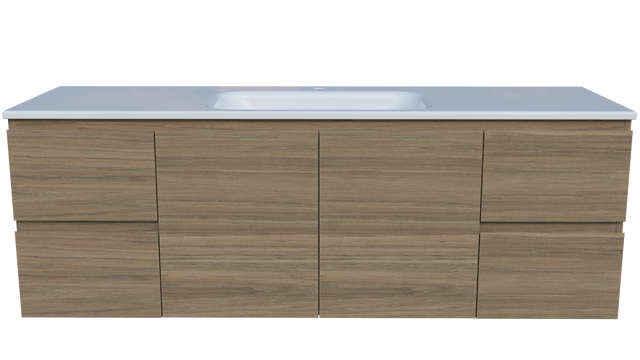 Nevada Vanity 1500mm Centre Bowl Stadium Top Wall hung (NEV-V-1500-C-STD-W)