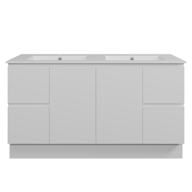 Nevada Vanity 1500mm Double Bowl Alpha Top Floor standing (NEV-V-1500-D-APH-F)