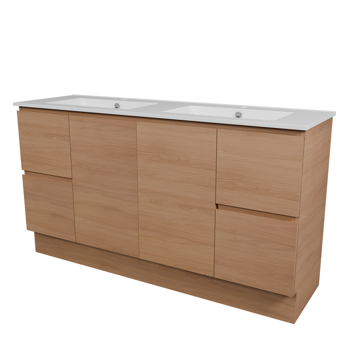 Nevada Vanity 1500mm Double Bowl Alpha Top Floor standing (NEV-V-1500-D-APH-F)
