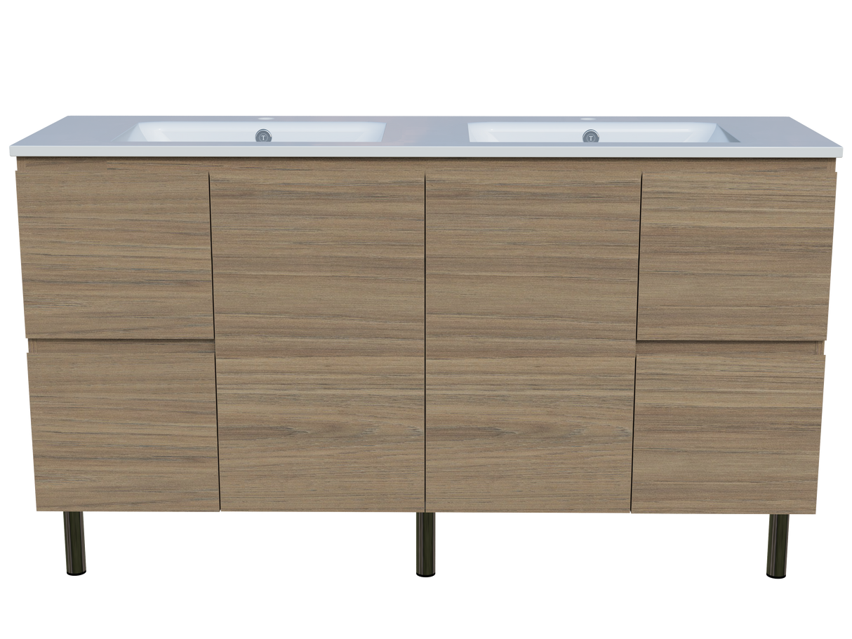 Nevada Vanity 1500mm Double Bowl Alpha Top On Legs (NEV-V-1500-D-APH-L)