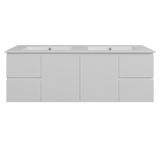 Nevada Vanity 1500mm Double Bowl Alpha Top Wall hung (NEV-V-1500-D-APH-W)