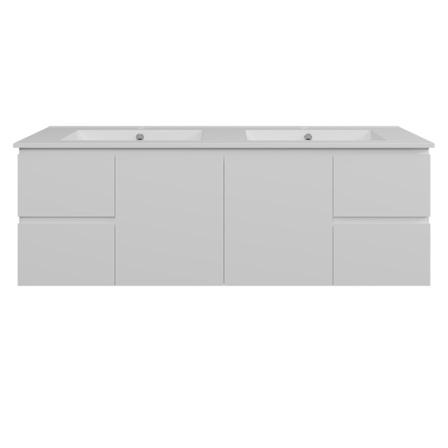 Nevada Vanity 1500mm Double Bowl Alpha Top Wall hung (NEV-V-1500-D-APH-W)