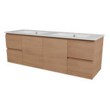 Nevada Vanity 1500mm Double Bowl Alpha Top Wall hung (NEV-V-1500-D-APH-W)