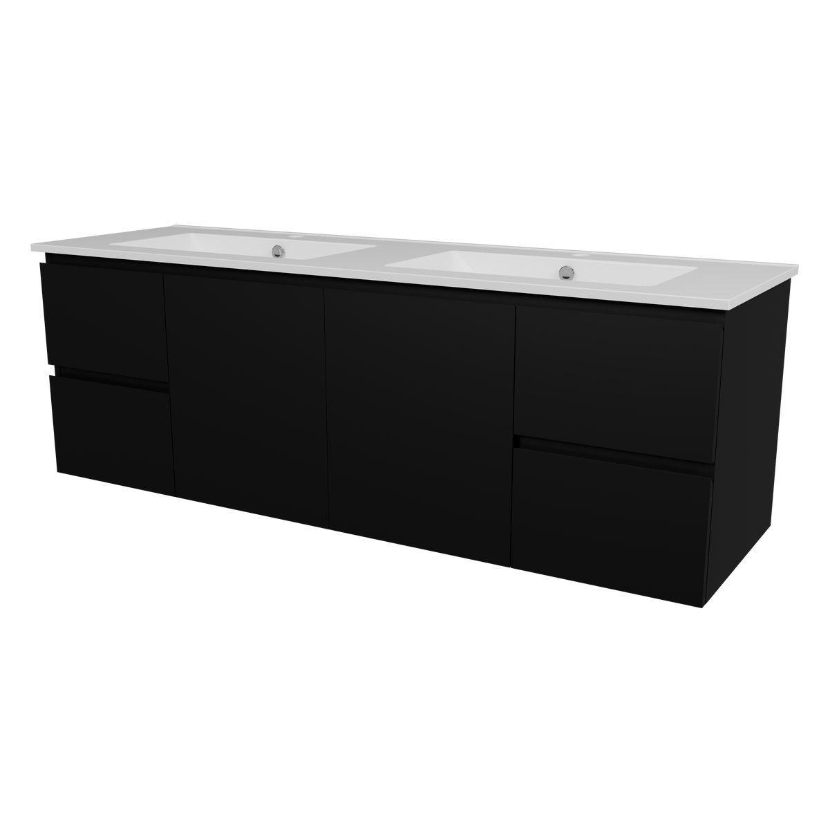 Nevada Vanity 1500mm Double Bowl Alpha Top Wall hung (NEV-V-1500-D-APH-W)